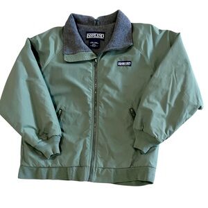 Lands' End Sage Green Jacket with Charcoal Collar
